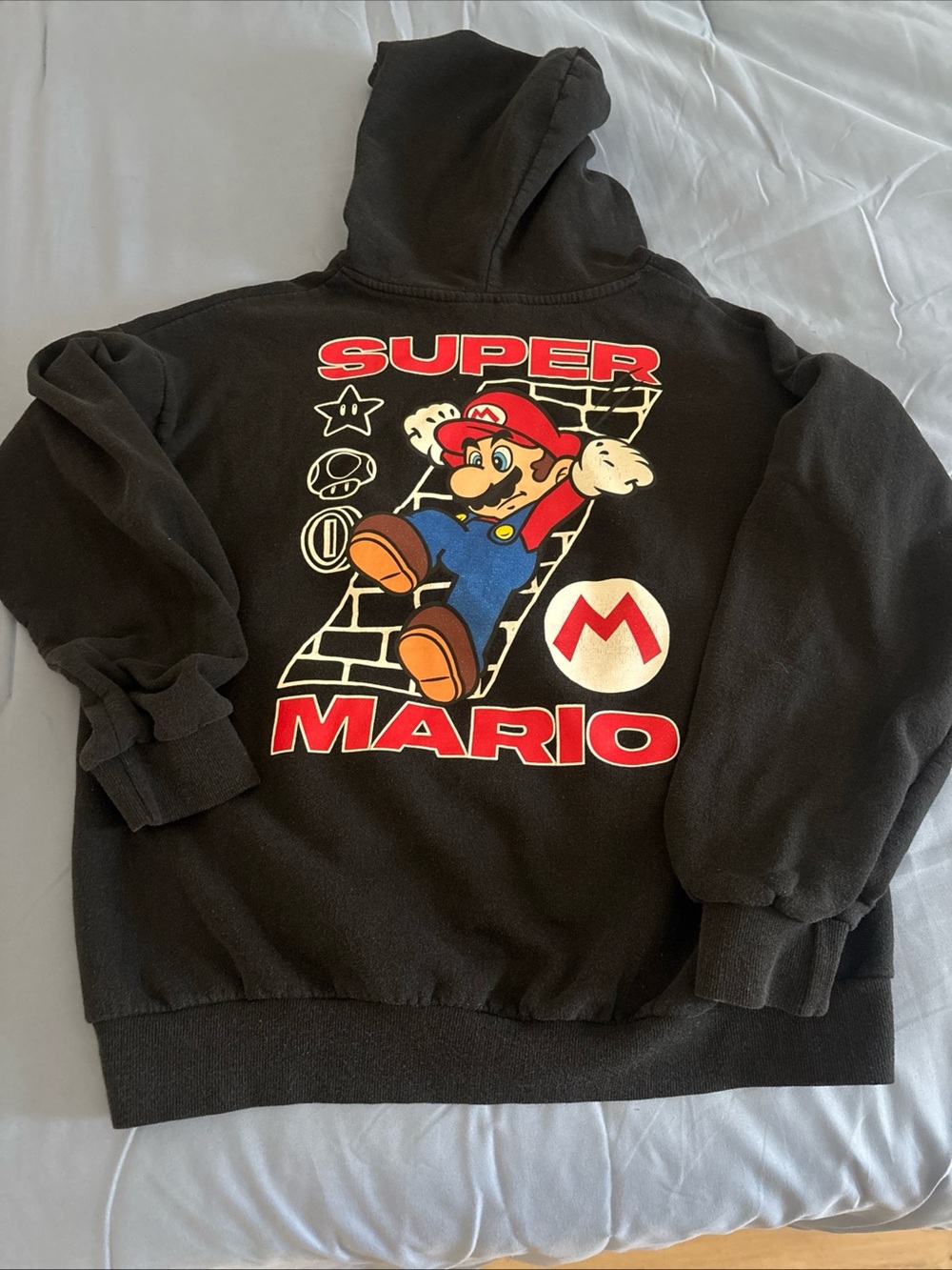 Nintendo Super Mario Hoodie - Black with Red, Blue & Yellow Accents